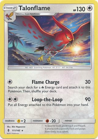 Talonflame 111/145 Rare - Pokemon Card - SM - Guardians Rising