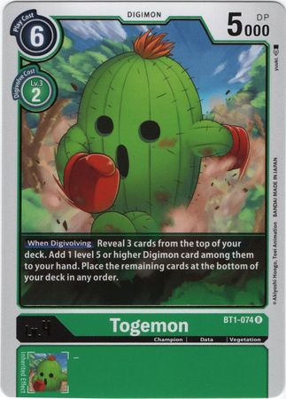 Togemon - BT1-074 R - Rare - Digimon Card - Special Booster Version 1.0