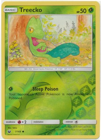 Treecko 7/168 Common Reverse Holo - Pokemon Card - SM - Celestial Storm