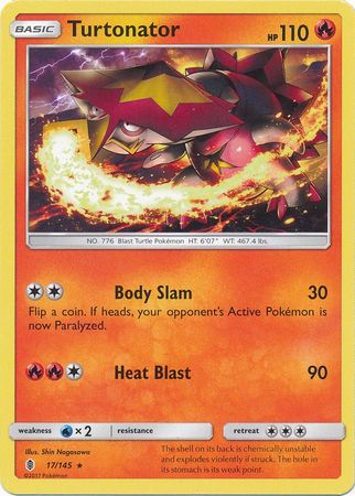 Turtonator 17/145 Rare - Pokemon Card - SM - Guardians Rising