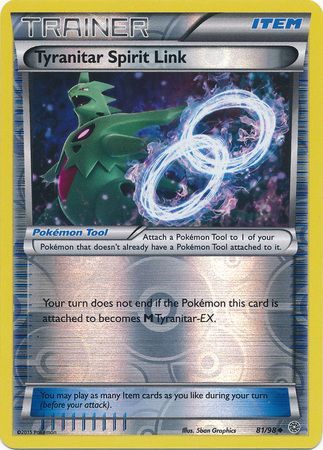 Tyranitar Spirit Link 81/98 Uncommon Reverse Holo - Pokemon Card - XY - Ancient Origins