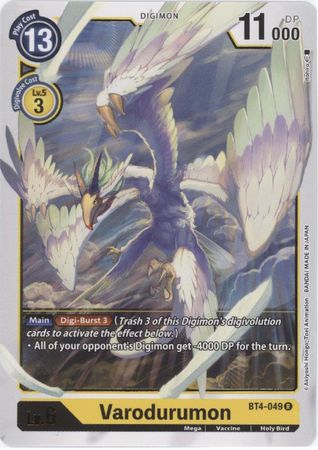 Varodurumon - BT4-049 - Rare - Digimon Card - Great Legend