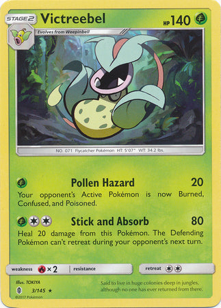 Victreebel 3/145 Rare - Pokemon Card - SM - Guardians Rising