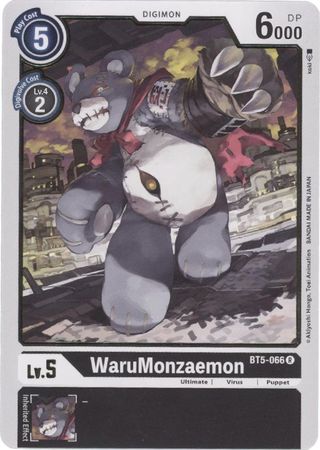 WaruMonzaemon - BT5-066 - Rare - Digimon Card - Battle Of Omni