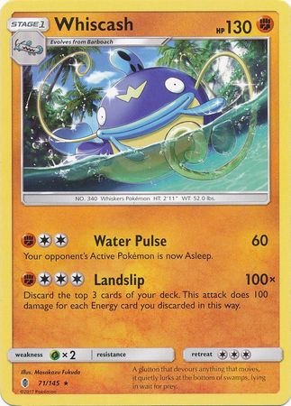 Whiscash 71/145 Rare - Pokemon Card - SM - Guardians Rising