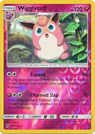 Wigglytuff 134/214 Reverse Holo Rare - Pokemon Card - SM - Lost Thunder