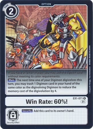 Win Rate: 60%! - EX1-071 - Rare - Digimon Card - Classic Collection