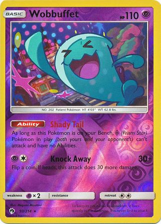 Wobbuffet 93/214 Reverse Holo Rare - Pokemon Card - SM - Lost Thunder