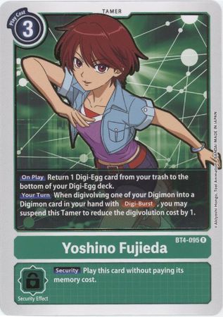 Yoshino Fujieda - BT4-095 - Rare - Digimon Card - Great Legend