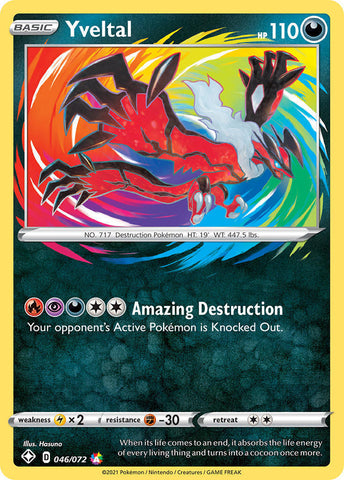 Yveltal 046/072 Amazing Rare - Pokemon Card - SWSH - Shining Fates