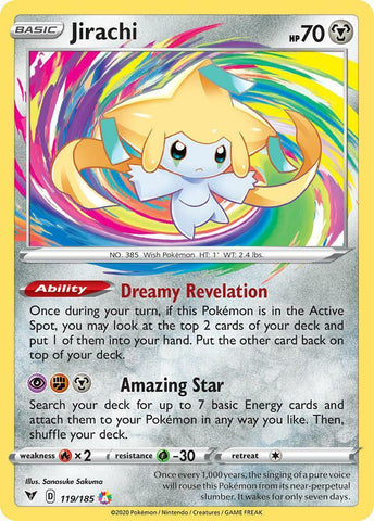 Jirachi 119/185 Amazing Rare - Pokemon Card - SWSH - Vivid Voltage