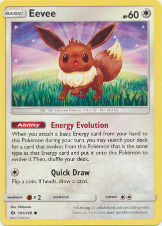 Eevee 101/149 Common - Pokemon Card - Base Set SM