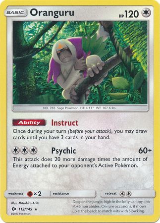 Oranguru 113/149 Holo Rare - Pokemon Card - Base Set SM