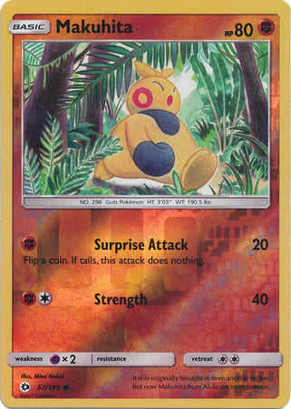 Makuhita 67/149 Common Reverse Holo Foil - Pokemon Card - Base Set SM