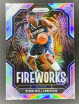 Zion Williamson Pelicans # 8 Fireworks Silver Prizm 2022-23 Panini NBA Card