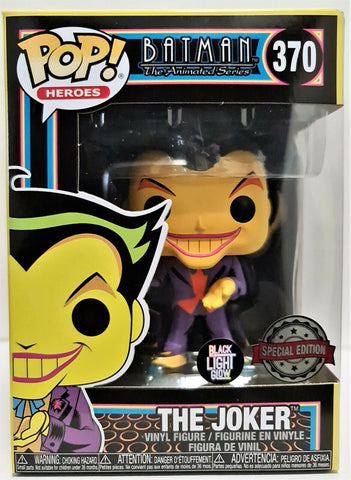 Funko Pop The Joker Batman # 370 Black Light Glow The Animated Series Figure New