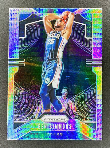 Ben Simmons 76ers # 195 Silver Hyper Prizm 2019-20 Panini NBA Card