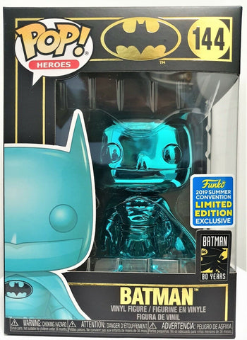 Funko Pop Batman Teal Chrome # 144 Batman SDCC 2019 Limited Edition