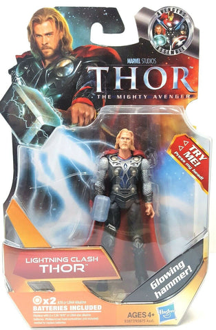 Lightning Clash Thor Glowing Hammer Thor The Mighty Avengers Marvel Hasbro 4"