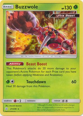 Buzzwole 21/236 Holo Rare - Pokemon Card - SM - Cosmic Eclipse