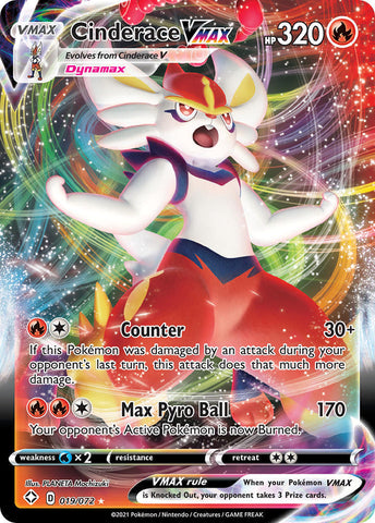 Cinderace VMAX 019/072 Ultra Rare - Pokemon Card - SWSH - Shining Fates