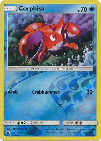 Corphish 24/111 Common Reverse Holo Foil - Pokemon Card - SM - Crimson Invasion