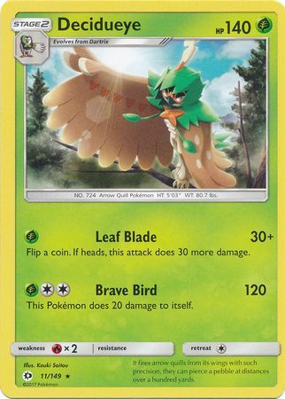 Decidueye 11/149 Rare - Pokemon Card - Base Set SM