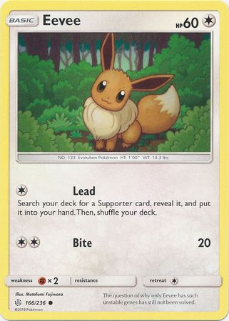 Eevee 166/236 Common - Pokemon Card - SM - Cosmic Eclipse