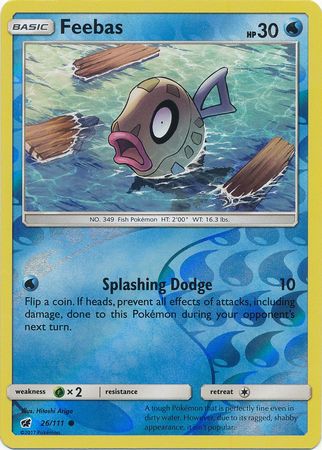 Feebas 26/111 Common Reverse Holo Foil - Pokemon Card - SM - Crimson Invasion