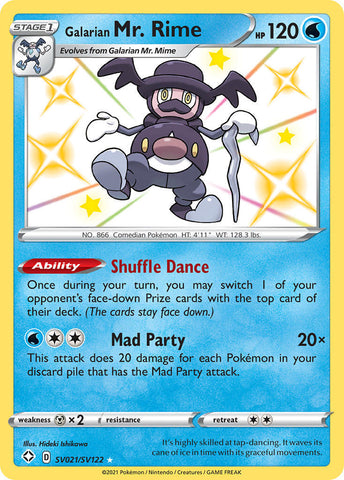 Pokemon Card Galarian Mr. Rime SV021/SV122 Shiny Holo Rare Shining Fates SWSH