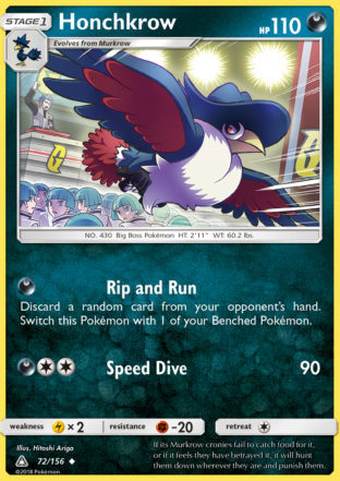 Honchkrow 72/156 Uncommon - Pokemon Card - SM - Ultra Prism