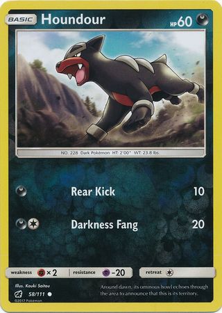 Houndour 58/111 Common Reverse Holo Foil - Pokemon Card - SM - Crimson Invasion