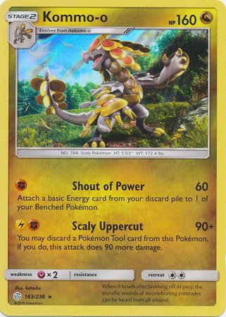 Kommo-o 163/236 Holo Rare - Pokemon Card - SM - Cosmic Eclipse