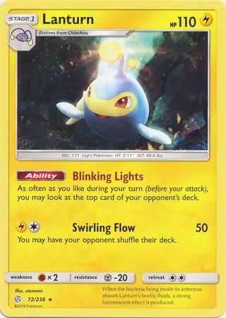 Lanturn 72/236 Rare - Pokemon Card - SM - Cosmic Eclipse