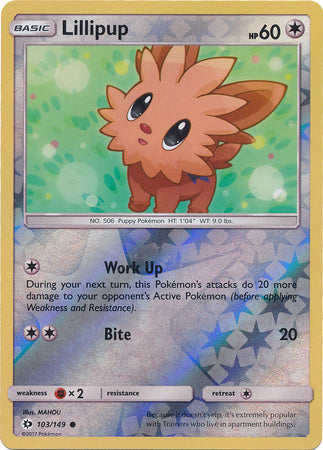 Lillipup 103/149 Common Reverse Holo Foil - Pokemon Card - Base Set SM