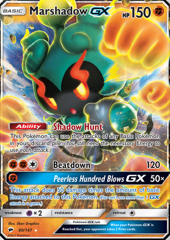 Marshadow GX 80/147 Ultra Rare - Pokemon Card - SM - Burning Shadows