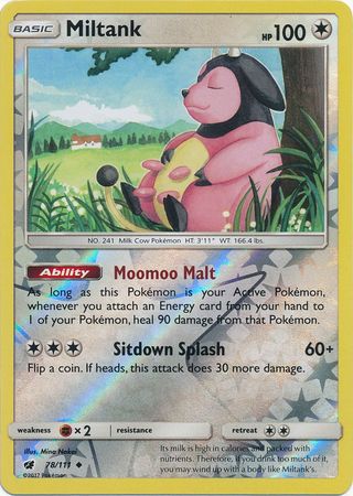 Miltank 78/111 Uncommon Reverse Holo Foil - Pokemon Card - SM - Crimson Invasion