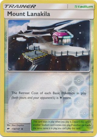 Mount Lanakila 118/147 Uncommon Reverse Holo Foil - Pokemon Card - SM - Burning Shadows