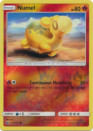 Numel 13/111 Common Reverse Holo Foil - Pokemon Card - SM - Crimson Invasion