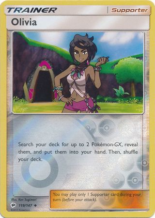 Olivia 119/147 Uncommon Reverse Holo Foil - Pokemon Card - SM - Burning Shadows