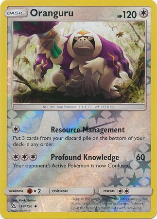 Oranguru 114/156  Reverse Holo Uncommon - Pokemon Card - SM - Ultra Prism