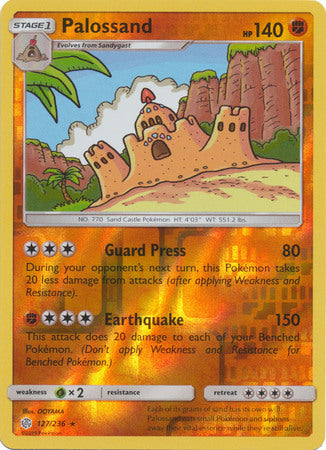 Palossand 127/236 Rare Reverse Holo Foil - Pokemon Card - SM - Cosmic Eclipse