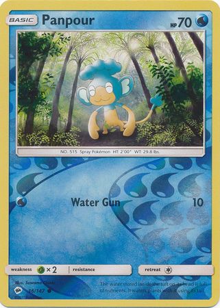 Panpour 36/147 Common Reverse Holo Foil - Pokemon Card - SM - Burning Shadows