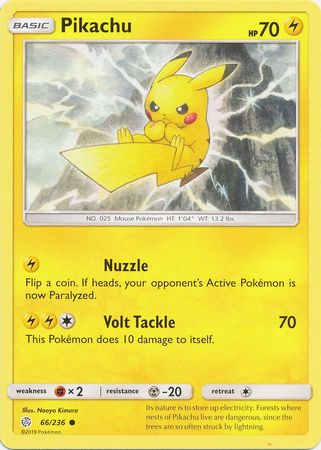 Pikachu 66/236 Common - Pokemon Card - SM - Cosmic Eclipse