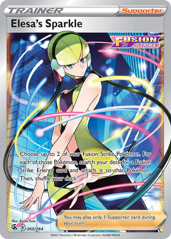 Pokemon Card Elesa's Sparkle 260264 Full Art Ultra Rare Fusion Strike SWSH