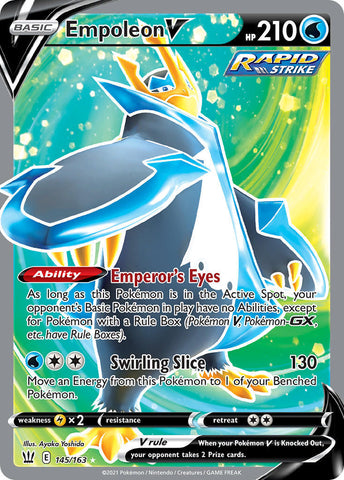 Pokemon Card Empoleon V 145/163 Full Art Ultra Rare Battle Styles SWSH