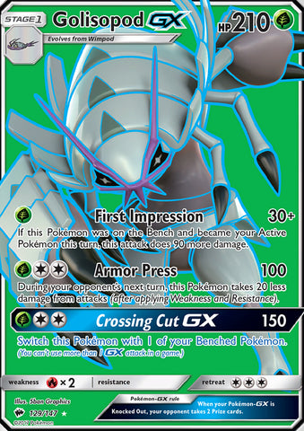 Pokemon Card Golisopod GX 129/147 Ultra Rare Full Art Burning Shadows SM