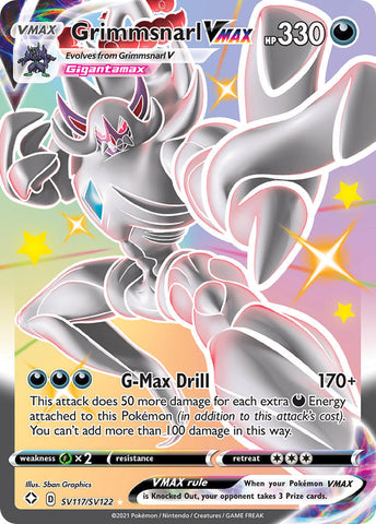 Pokemon Card Shiny Grimmsnarl VMAX SV117/SV122 Ultra Rare Shining Fates SWSH