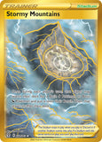 Pokemon Card Stormy Mountains 232/203 Gold Secret Rare Evolving Skies SWSH 