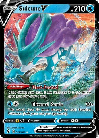 Suicune V 031/203 Ultra Rare - Pokemon Card - SWSH - Evolving Skies